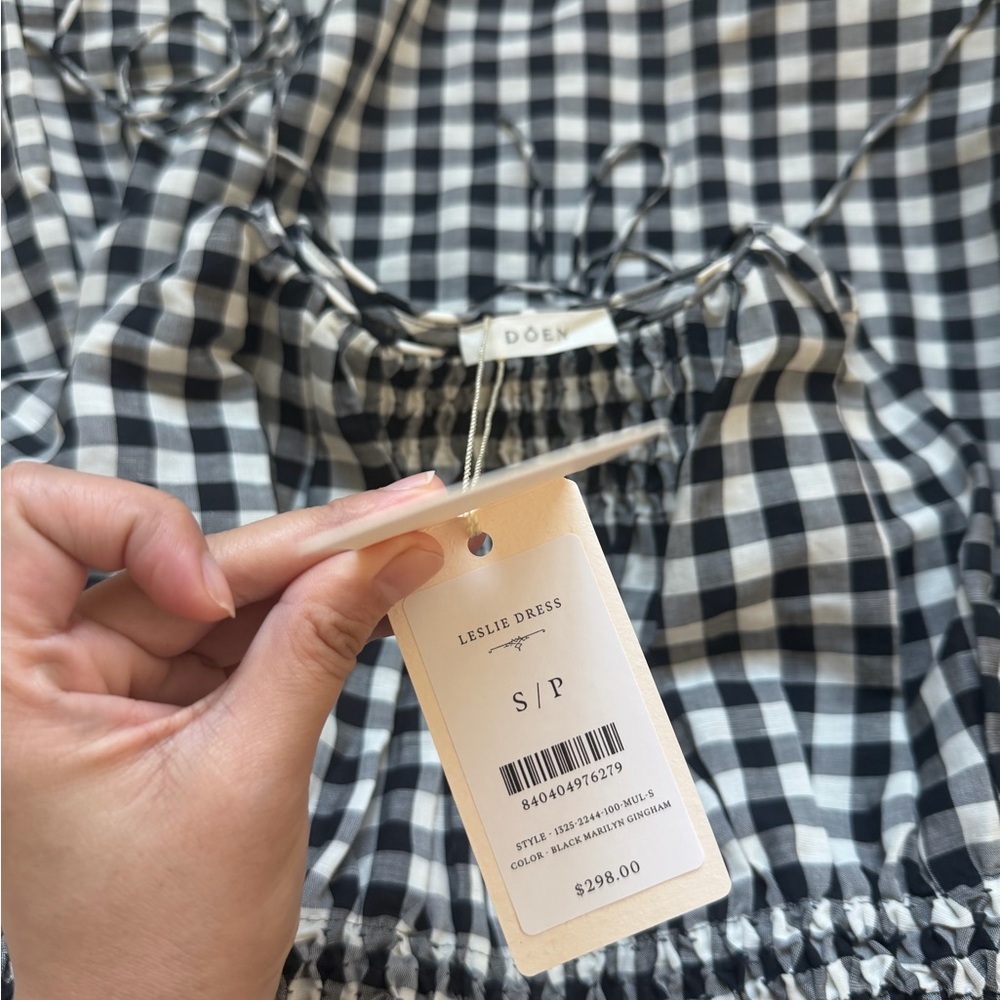Doen Leslie Black and White Gingham Midi Dress - Picture 5 of 11